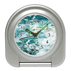 Blue Crashing Ocean Wave Travel Alarm Clock by Jack14