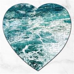 Blue Crashing Ocean Wave Jigsaw Puzzle (heart) by Jack14