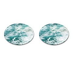 Blue Crashing Ocean Wave Cufflinks (oval) by Jack14