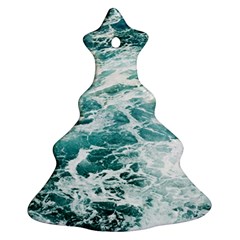 Blue Crashing Ocean Wave Ornament (christmas Tree)  by Jack14