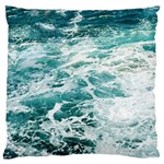 Blue Crashing Ocean Wave Standard Premium Plush Fleece Cushion Case (One Side) Front