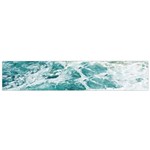 Blue Crashing Ocean Wave Small Premium Plush Fleece Scarf Front