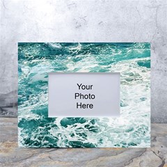 Blue Crashing Ocean Wave White Tabletop Photo Frame 4 x6  by Jack14