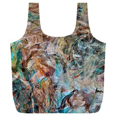 Green On Ochre Blend Full Print Recycle Bag (xxxl) by kaleidomarblingart