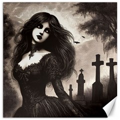 Goth Girl In Graveyard Canvas 12  X 12  by Malvagia