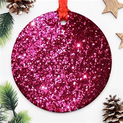 Pink Glitter Ornament (round) by Amaryn4rt