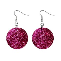 Pink Glitter Mini Button Earrings by Amaryn4rt