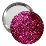 Pink Glitter 3  Handbag Mirrors Front