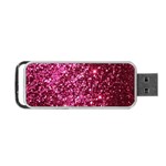 Pink Glitter Portable USB Flash (One Side) Front