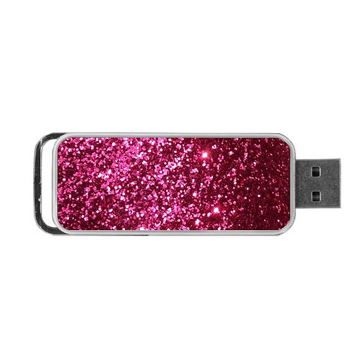 Pink Glitter Portable USB Flash (One Side)