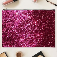 Pink Glitter Cosmetic Bag (xxxl) by Amaryn4rt