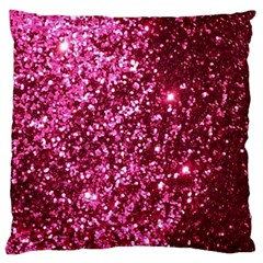 Pink Glitter Large Premium Plush Fleece Cushion Case (two Sides) by Amaryn4rt