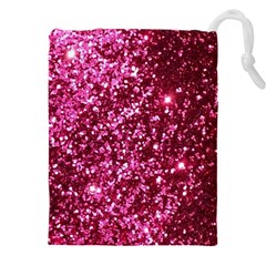 Pink Glitter Drawstring Pouch (5xl) by Amaryn4rt