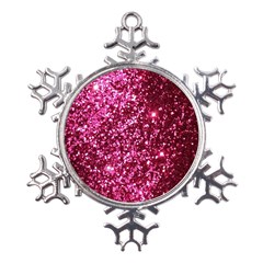 Pink Glitter Metal Large Snowflake Ornament by Amaryn4rt