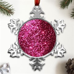 Pink Glitter Metal Small Snowflake Ornament by Amaryn4rt