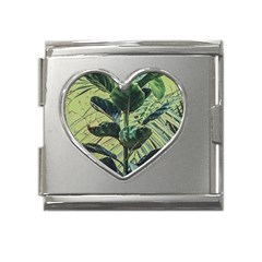 Botanical Tropical Motif Photo Art Mega Link Heart Italian Charm (18mm) by dflcprintsclothing