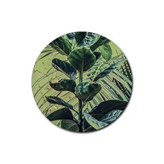 Botanical Tropical Motif Photo Art Rubber Round Coaster (4 Pack) by dflcprintsclothing