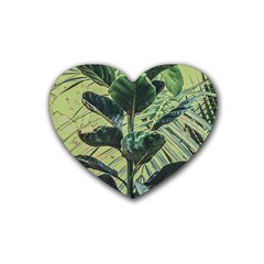 Botanical Tropical Motif Photo Art Rubber Coaster (heart) by dflcprintsclothing