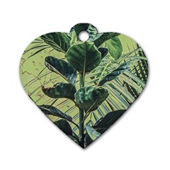 Botanical Tropical Motif Photo Art Dog Tag Heart (one Side) by dflcprintsclothing