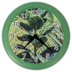 Botanical Tropical Motif Photo Art Color Wall Clock by dflcprintsclothing