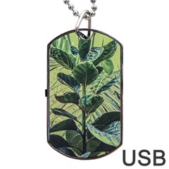 Botanical Tropical Motif Photo Art Dog Tag Usb Flash (one Side) by dflcprintsclothing