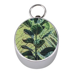 Botanical Tropical Motif Photo Art Mini Silver Compasses by dflcprintsclothing