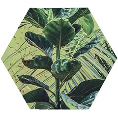 Botanical Tropical Motif Photo Art Wooden Puzzle Hexagon by dflcprintsclothing