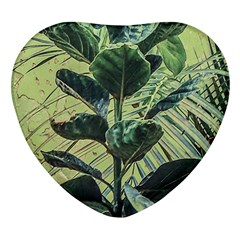 Botanical Tropical Motif Photo Art Heart Glass Fridge Magnet (4 Pack) by dflcprintsclothing