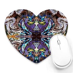  Violet Symmetry Heart Mousepad by kaleidomarblingart