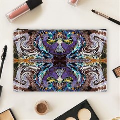  Violet Symmetry Cosmetic Bag (large) by kaleidomarblingart