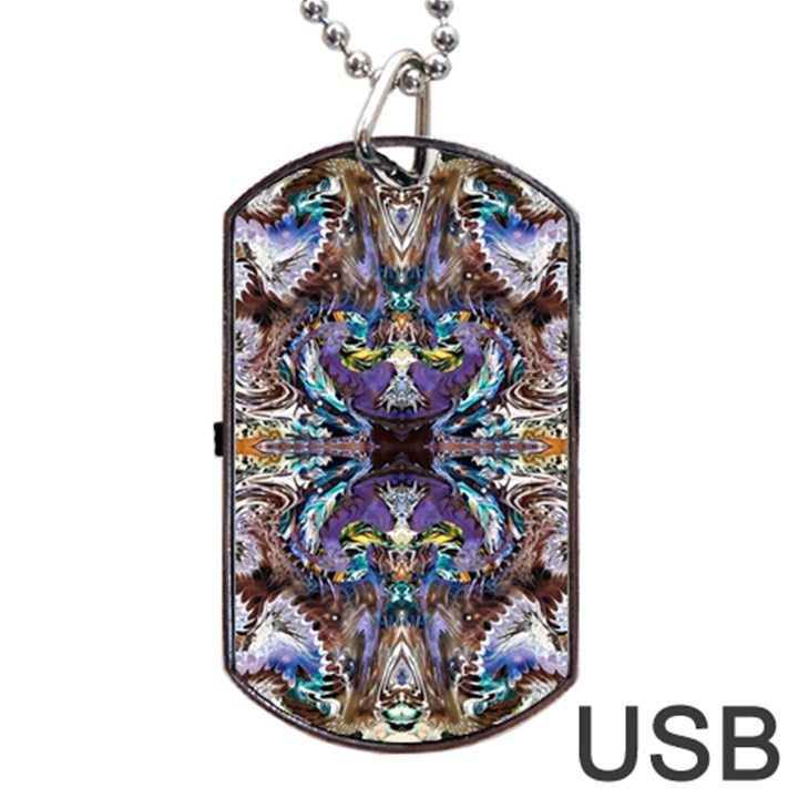  violet symmetry Dog Tag USB Flash (One Side)