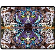  Violet Symmetry Two Sides Fleece Blanket (medium) by kaleidomarblingart