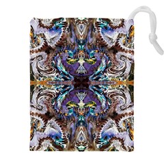  Violet Symmetry Drawstring Pouch (5xl) by kaleidomarblingart