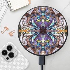  Violet Symmetry Wireless Fast Charger(black) by kaleidomarblingart