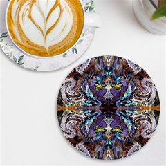  Violet Symmetry Uv Print Round Tile Coaster by kaleidomarblingart