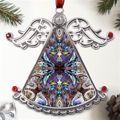  Violet Symmetry Metal Angel With Crystal Ornament by kaleidomarblingart