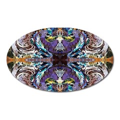  Violet Symmetry Oval Magnet by kaleidomarblingart