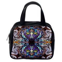  Violet Symmetry Classic Handbag (one Side) by kaleidomarblingart