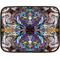  Violet Symmetry Two Sides Fleece Blanket (mini) by kaleidomarblingart