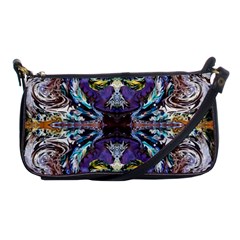  Violet Symmetry Shoulder Clutch Bag by kaleidomarblingart