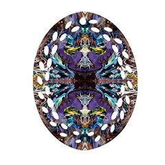  Violet Symmetry Oval Filigree Ornament (two Sides)