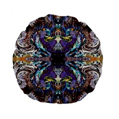  Violet Symmetry Standard 15  Premium Round Cushions by kaleidomarblingart