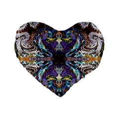  Violet Symmetry Standard 16  Premium Heart Shape Cushions by kaleidomarblingart