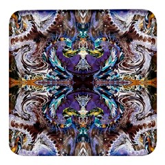  Violet Symmetry Square Glass Fridge Magnet (4 Pack) by kaleidomarblingart