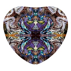  Violet Symmetry Heart Glass Fridge Magnet (4 Pack) by kaleidomarblingart