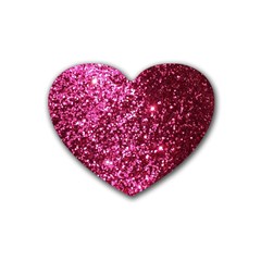 Pink Glitter Rubber Heart Coaster (4 Pack) by Amaryn4rt