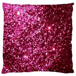 Pink Glitter Large Premium Plush Fleece Cushion Case (Two Sides) Front