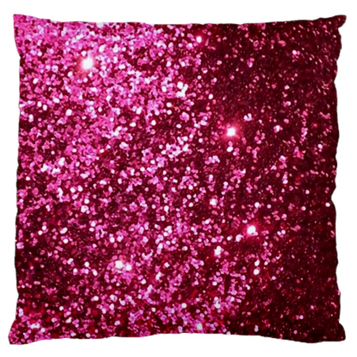 Pink Glitter Large Premium Plush Fleece Cushion Case (Two Sides)