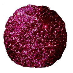 Pink Glitter Large 18  Premium Flano Round Cushions by Amaryn4rt