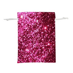 Pink Glitter Lightweight Drawstring Pouch (l) by Amaryn4rt